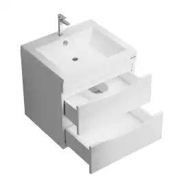 Тумба под раковину Grossman Виста 58 подвесная, белая глянцевая (105858)