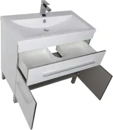 Тумба под раковину Aquanet Верона 90 белый (напольная 1 ящик 2 дверцы) 182708