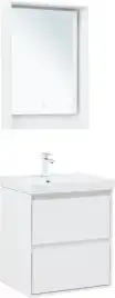 Тумба под раковину Aquanet Милан 60 белый глянец, подвесная, 336367