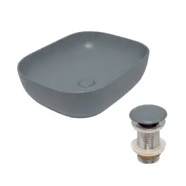 Раковина AVS Клара 51x40 голубая матовая с донным клапаном