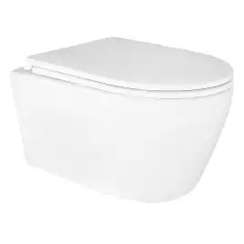 Унитаз подвесной Azario UNO AZ-2380 подвесной, безободковый, с сиденьем микролифт, Белый глянцевый