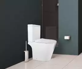 Унитаз-компакт Azario Flin AZ-1363C напольный, безободковый, с бачком и сидением микролифт, цвет белый