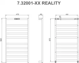 Полотенцесушитель электрический Allen Brau Reality 900х472 7.32001-GB золото брашированное