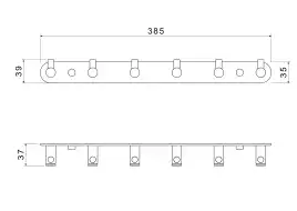 Планка с 6 крючками Aquatek Европа AQ4124BG, Золото матовое