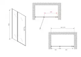Душевая дверь Abber Sonnenstrand 120 см, AG04120S, профиль Хром, стекло Прозрачное
