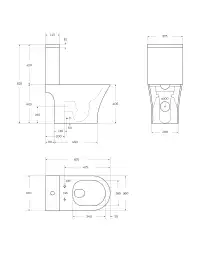 Унитаз-компакт BelBagno ACQUA-TOR BB2801CP-TOR/SC безободкового со смывом TORNADO