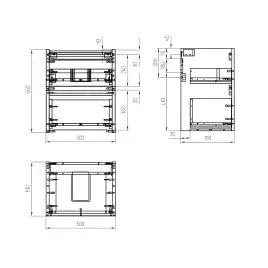 Тумба с раковиной AVS Гармония 50 SL белая, K821-07SL-500WG-217-500WG