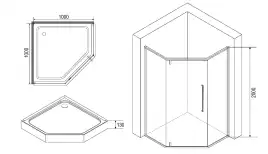 Душевой уголок Loranto  100х100 CS-816S B 100х100х200, стекло Прозрачное, профиль Сатин