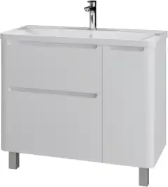 Тумба под раковину Grossman Адель 100 напольная, белая глянцевая (1010002)