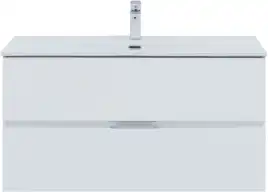 Тумба под раковину Aquanet Алвита New 100 2 ящика, белый матовый 277518