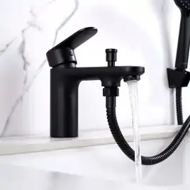 Смеситель на борт ванны Aquatek Ника AQ1844MB, Черный матовый