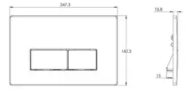 Кнопка смыва AZARIO AZ-8200-0091/AZ-P58-0160 двойная, квадратная, цвет золото