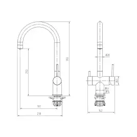 Смеситель для кухни AVS PureRiver 827-161-BS брашированная сталь, 827-161-BS