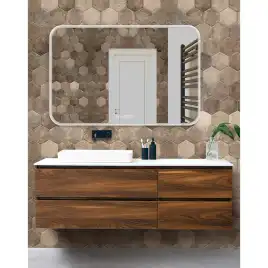 Зеркало с подсветкой AVS Байкал 120x80 см, антипар и часы