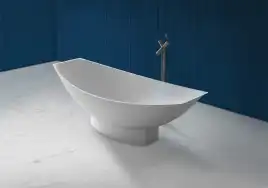 Ванна  Abber Stein 180х80 AS9610 из искусственного камня, Белая матовая