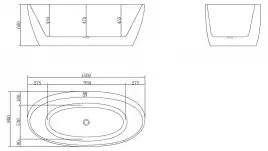 Акриловая ванна BelBagno 150х80 BB404-1500-800, отдельностоящая, Белая глянцевая