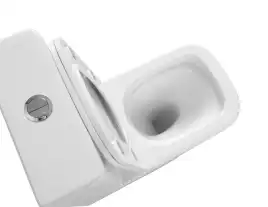 Унитаз-компакт Azario Terra AZ-6003-A напольный, безободковый, со смывом Торнадо, в комплекте с бачком и сиденьем микролифт, Белый глянцевый