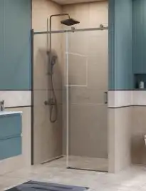 Душевая дверь BelBagno SOFT_CLOSE-2-BF-1-120-C-GM стекло прозрачное, профиль Оружейная сталь