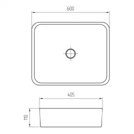 Раковина AVS Кристел 60х41 черная матовая