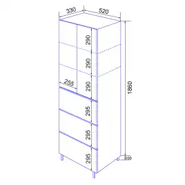 Шкаф-пенал Azario Эстима 50 CS00094563, напольный, Графит