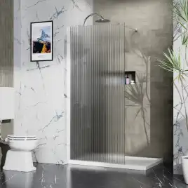 Душевая перегородка Azario Walk-in 90 AZ-251-90-CH-CRF стекло 8 мм рифленое, профиль Хром