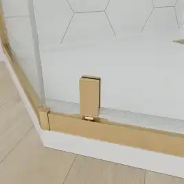 Душевой угол Veconi Ottimo P10 G, 1000x1000x1900, золото брашинг, стекло янтарное