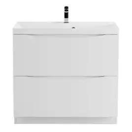 Тумба под раковину BelBagno MARINO-900-2C-PIA-BL-P напольная Bianco Lucido