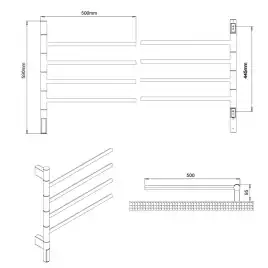 Полотенцесушитель электрический 50х59 ABBER Universal AH4504 хром