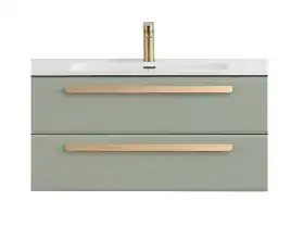 Тумба под раковину Cezares ECO-CER-N 120 см, ECO-CER-N-1200-2C-SO-VDO-P (без ручек), Светло-Зеленый Матовый