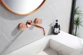 Смеситель для раковины Abber Wasser Kreis AF81122RG встраиваемый, с внутренней частью, Золото розовое