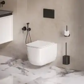 Подвесной унитаз Grossman GR-4409SQ безободковый, смыв торнадо, Белый глянцевый