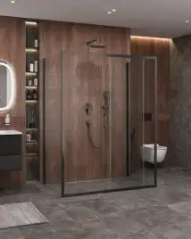 Душевой уголок CEZARES MOLVENO-AH-12-140/90-C-GM-IV стекло Прозрачное, профиль Оружейная сталь