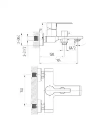 Смесители для ванны AVS Elegant 811-411-BN, брашированный никель