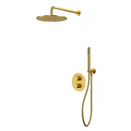 Душевая система для душа WHITECROSS Y brushed gold YSET08GLB, термостатическая, скрытого монтажа, Золото брашированное