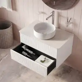 Тумбасо столешницей IDDIS Aiger 80, подвесная, Белая, AIG80W0i95K