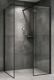 Душевой уголок ABBER Immer Offen 120х90 см, AG67129B, профиль черный, стекло прозрачное