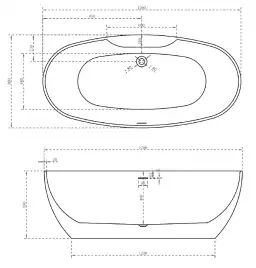 Акриловая ванна Abber 170х80 AB9323, отдельностоящая, Белая глянцевая