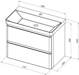 Тумба под раковину Aquanet Эмбер 80 белый матовый 330467