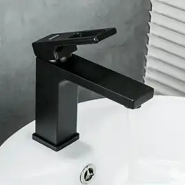 Смеситель для раковины Gappo G1017-6, Черный матовый