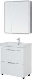 Тумба под раковину Aquanet Ирис new 70 белый глянец (2 ящика) 310153