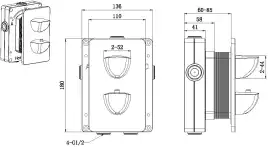 Смеситель для душа Allen Brau Infinity 5.21116-31 встраиваемый, с внутренней частью, Черный матовый