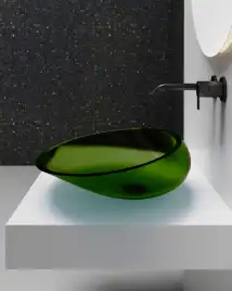 Раковина накладная ABBER KRISTALL 53,5х42,5х15 AT2812Emerald, овальная, зеленая