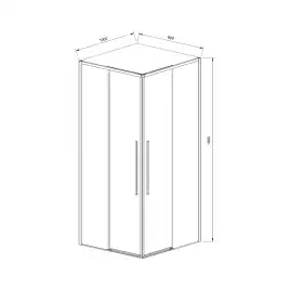Душевой уголок Vincea Slim-N 100х80 VSS-4SN8010CLG, дверь раздвижная, профиль брашированное золото, стекло прозрачное