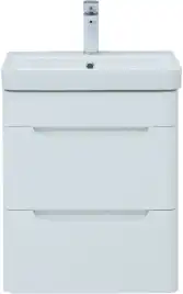 Тумба под раковину Aquanet София 50 белый глянец (2 ящика) 274171