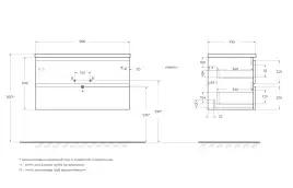 Тумба под раковину BelBagno ALBANO-900-2C-SO-BL подвесная Bianco Lucido
