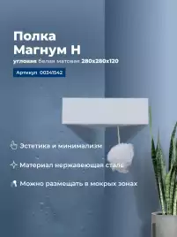 Полка Aquanet Магнум Н 28x28 белая матовая, угловая, 341542