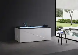 Акриловая ванна Gemy G9258 180х100 с гидромассажем, прямоугольная