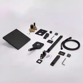 Встраиваемая душевая система AVS CUBE 811-241-MB с изливом, черный матовый