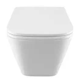 Подвесной унитаз Azario PRO PRO-002 UQ3 безободковый, смыв Торнадо, в комплекте с сидением микролифт, Белый глянцевый