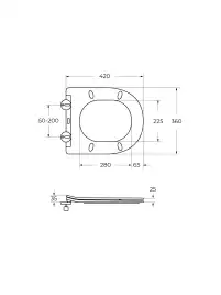 Подвесной унитаз CEZARES STYLUS-TOR CZR-546-TH-TOR/SC, со смывом TORNADO, с сиденьем микролифт